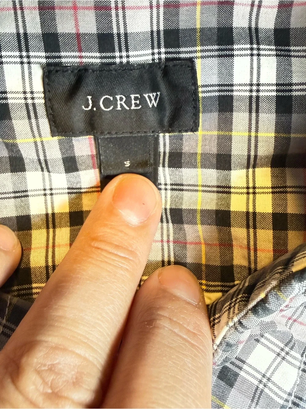 J. Crew Men's Plaid Button-Down Shirt — Black, White & Red